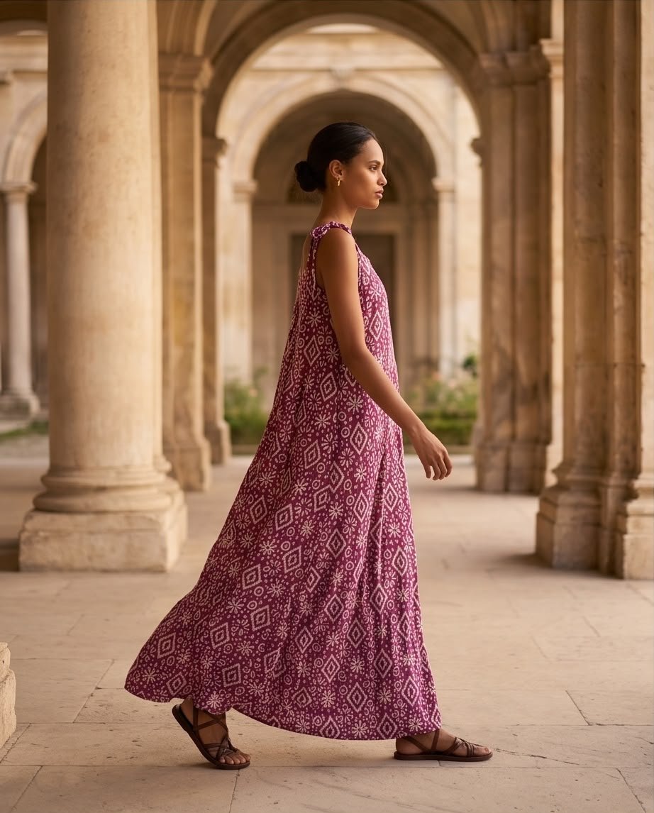 Floor-length Batik dress