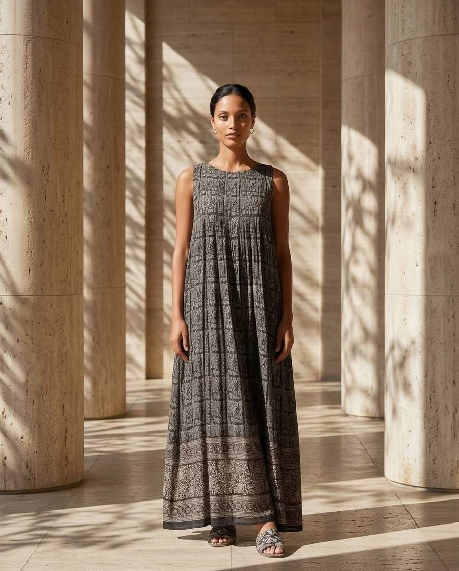 Signature Pleated Maxi